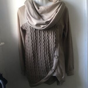 Dressfo tan long sleeve sweater
